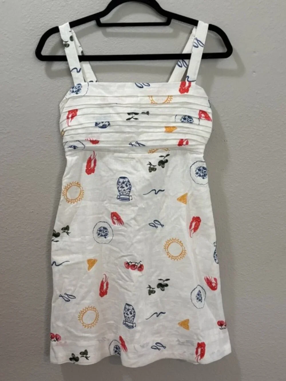 Abercrombie & Fitch Linen Blend Coastal Print Emerson Skort Dress Sz Small Tall - Picture 3 of 10